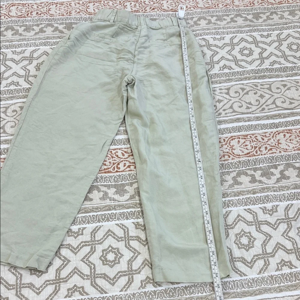 H&M Khaki Pleated Chinos in Light Beige pants Linen Blend